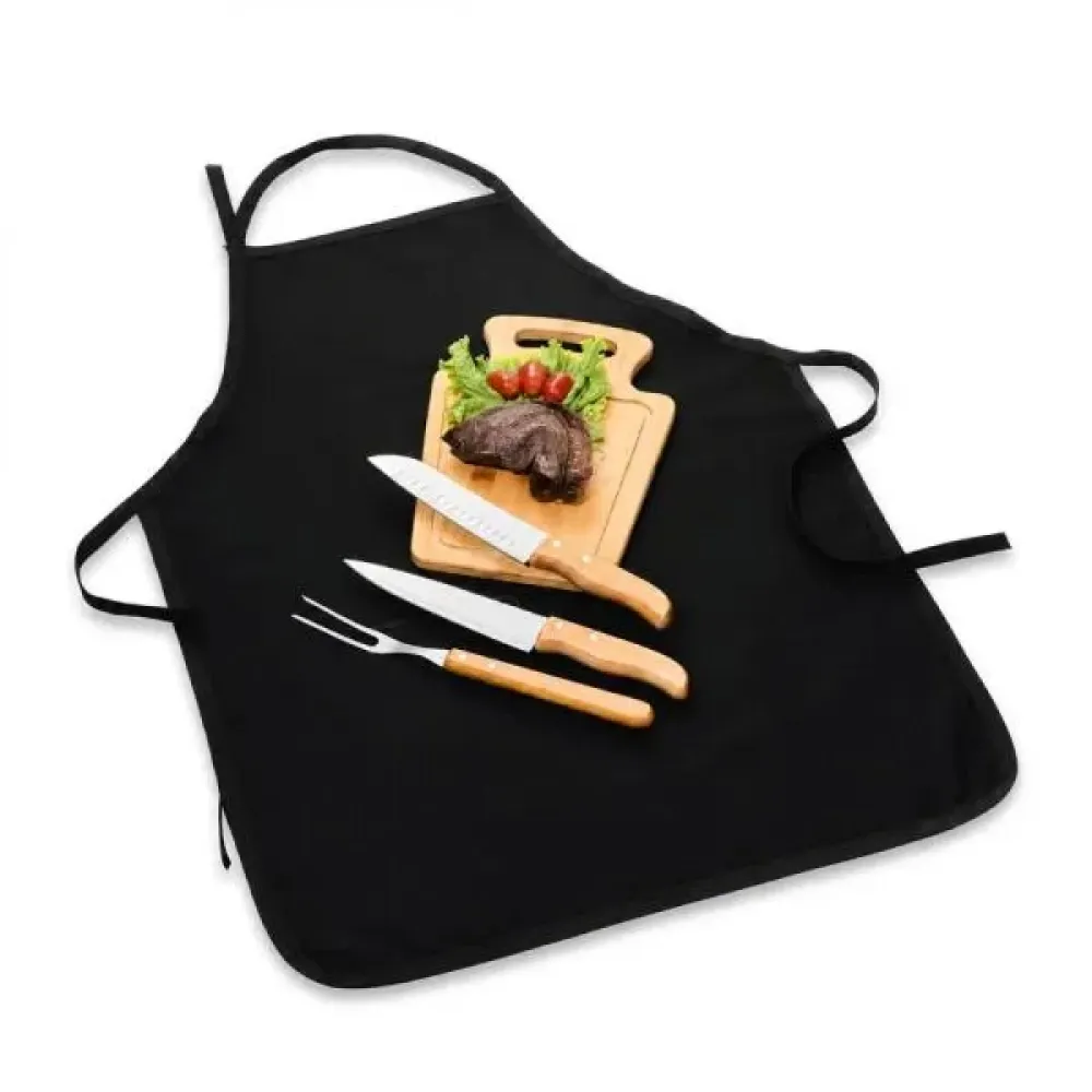 CONJ. PARA CHURRASCO COM AVENTAL - 5 PÇS