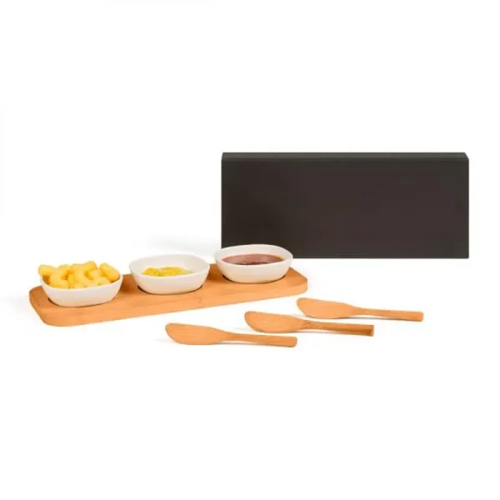 CONJ. PARA PETISCO EM BAMBU / FIBRA DE BAMBU - 7 PÇS-PD-00673