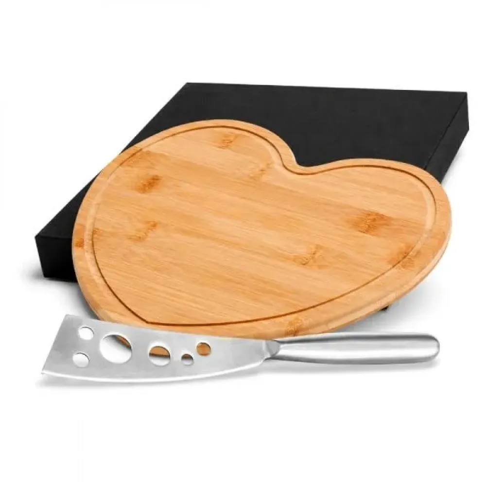 CONJ. PARA QUEIJO EM BAMBU / INOX - 2 PÇS