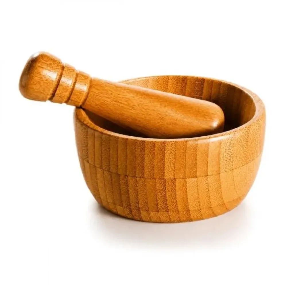 AMASSADOR DE TEMPEROS EM BAMBU COM PILÃO DE 10CM