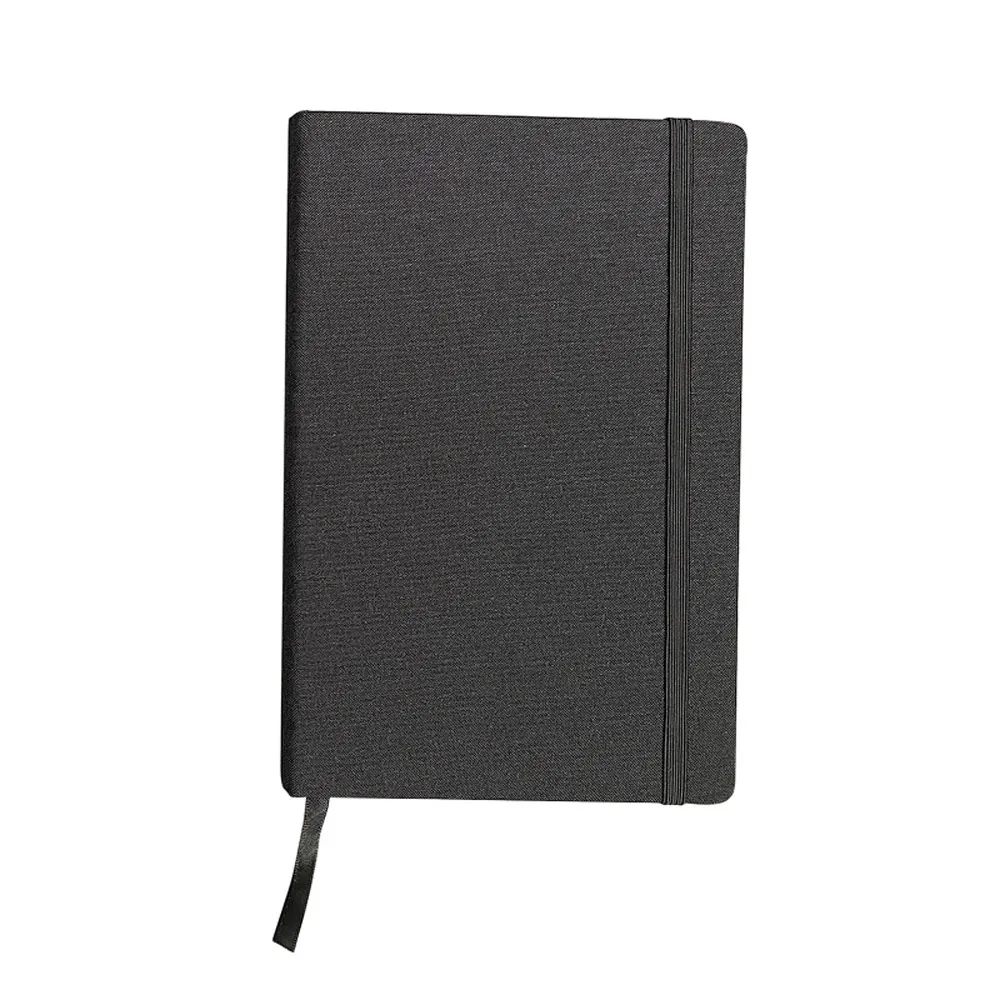 BUARQUE. Caderno A5 de capa dura em tecido poliéster reciclado (100% rPET), com páginas não pautadas