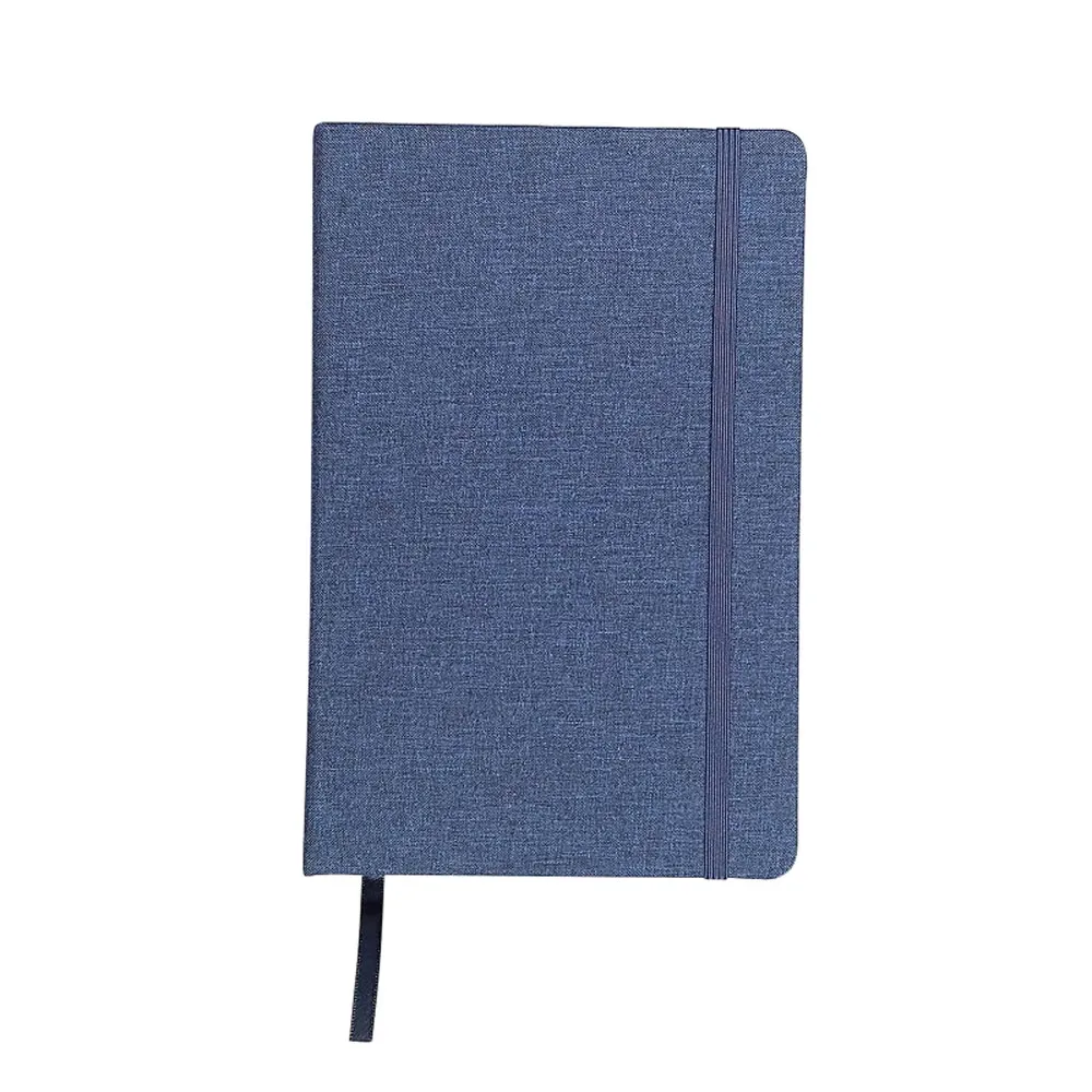 BUARQUE. Caderno A5 de capa dura em tecido poliéster reciclado (100% rPET), com páginas não pautadas