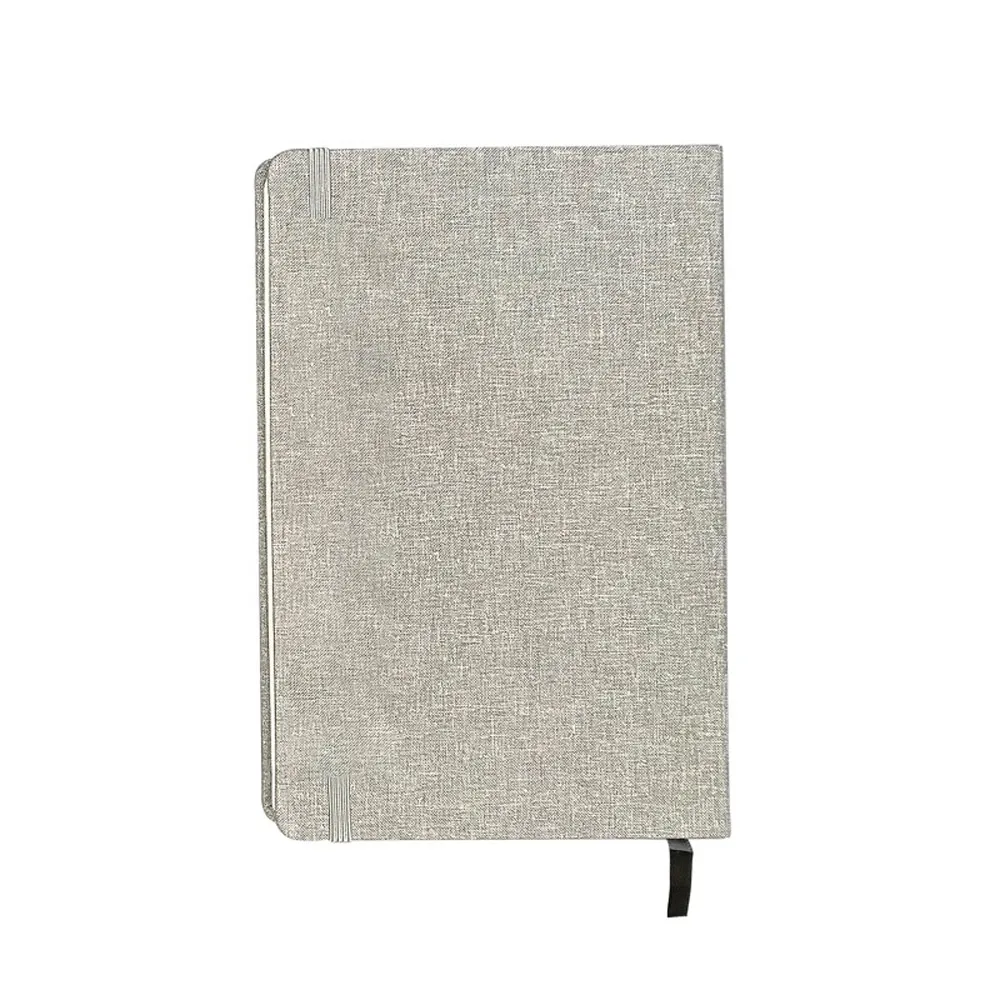 BUARQUE. Caderno A5 de capa dura em tecido poliéster reciclado (100% rPET), com páginas não pautadas