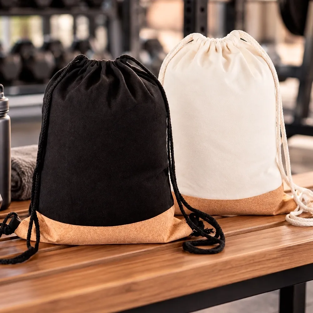 Mochila Saco de Lona e Cortiça