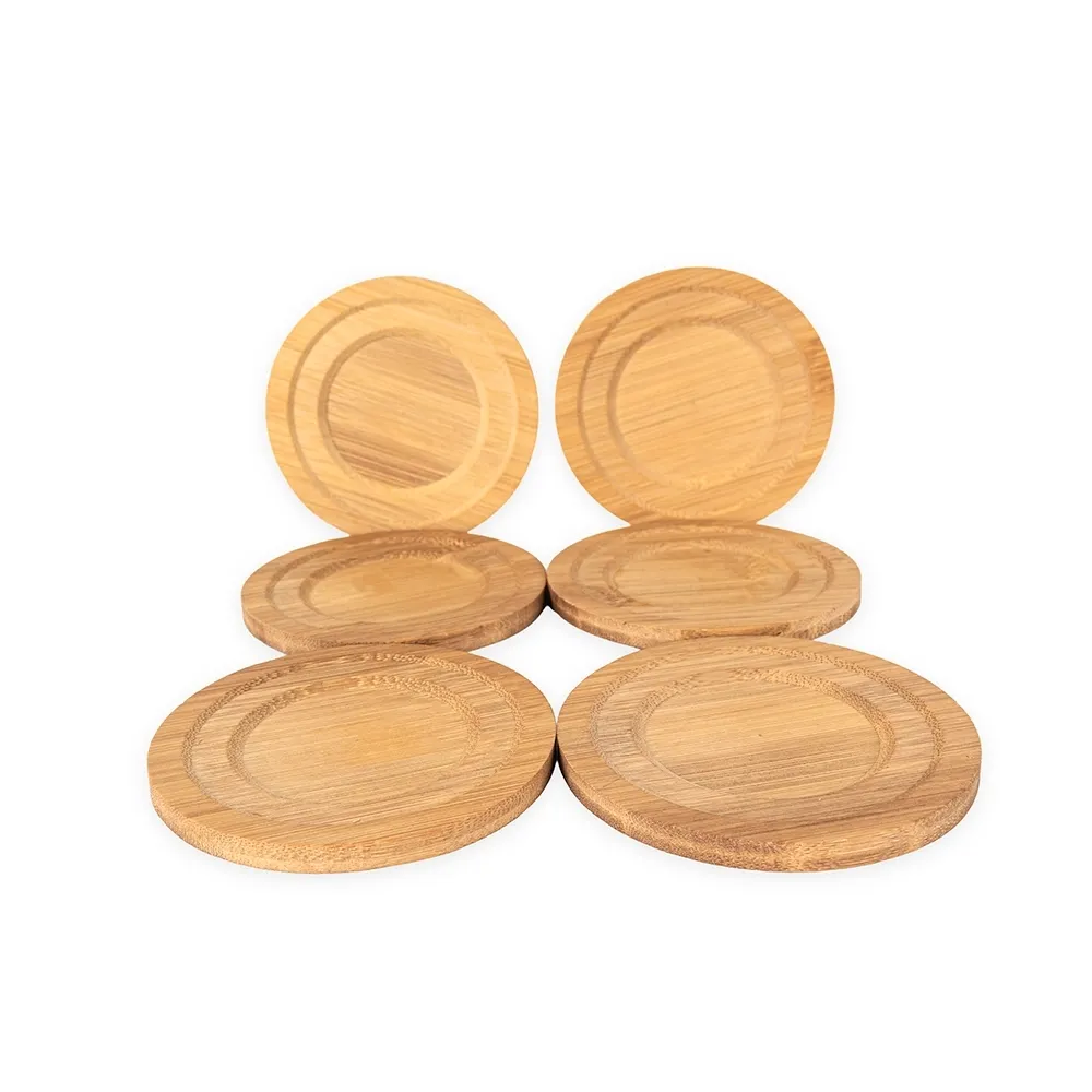 Kit Porta-Copos Bambu 6 Peças