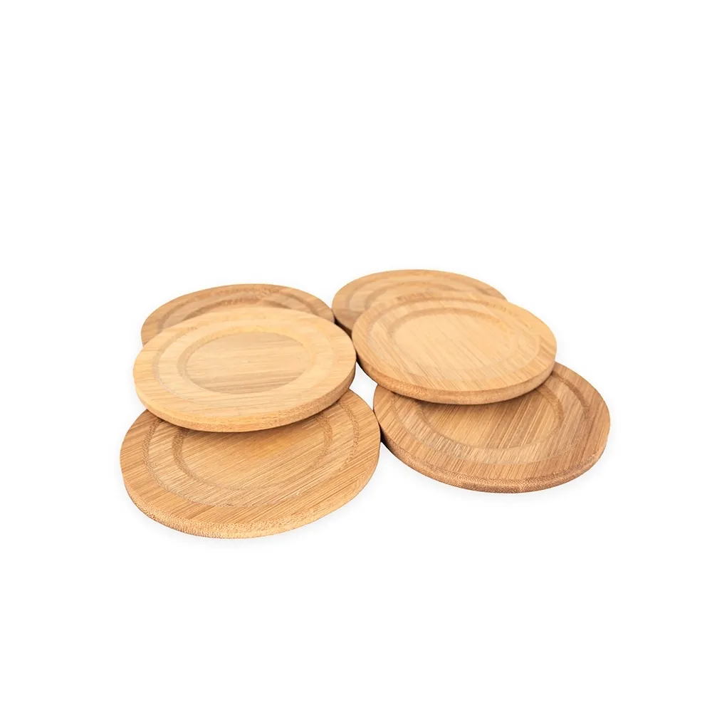 Kit Porta-Copos Bambu 6 Peças