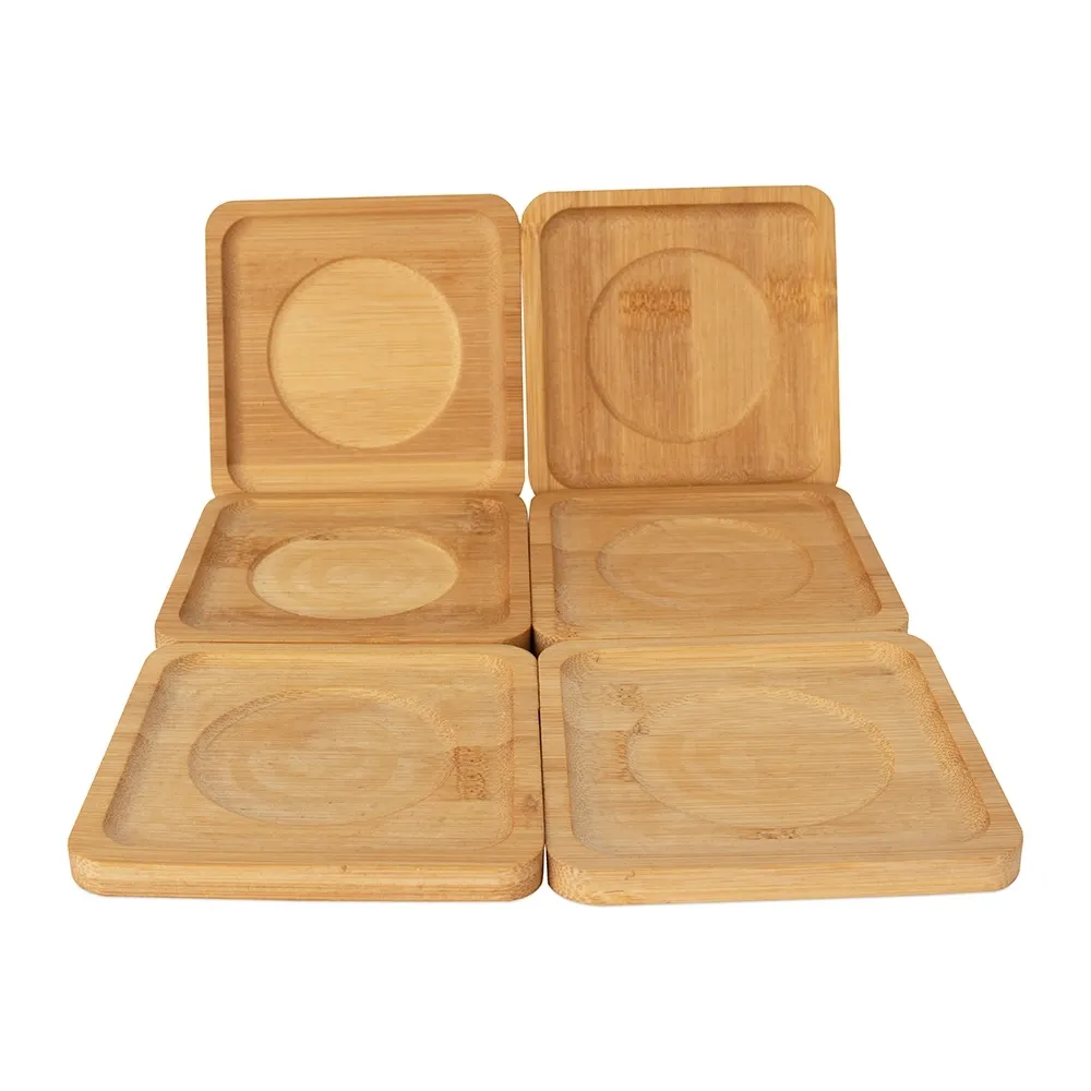 Kit Porta-Copos Bambu 6 Peças