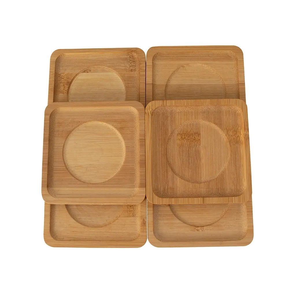 Kit Porta-Copos Bambu 6 Peças
