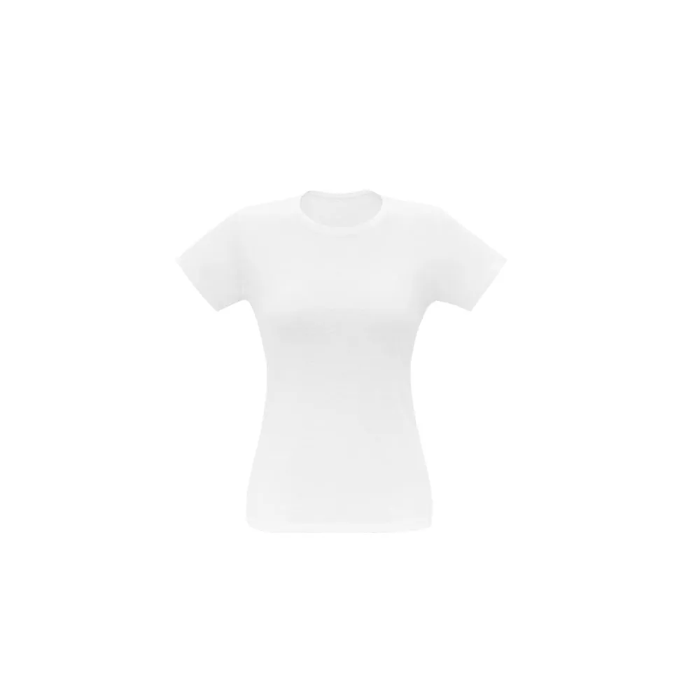 Camiseta feminina de corte cinturado em malha 100% algodão (165 g/m2) com fio 30/1 misto