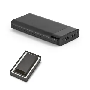 RAMAN BK. Bateria portátil em ABS com LED 16 000 nAh