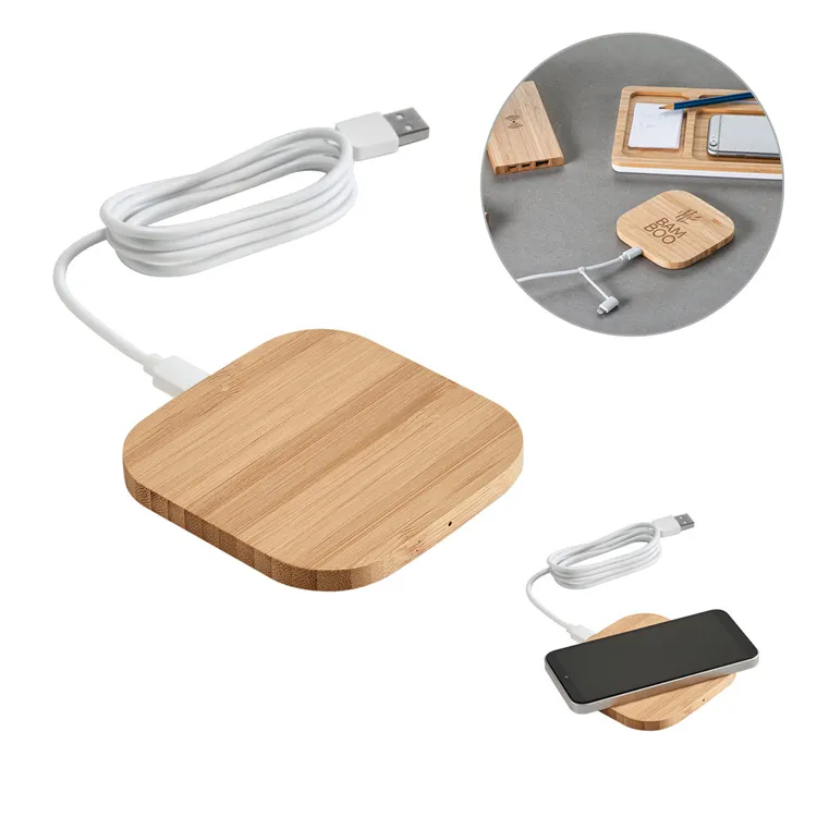 ECOPOWER. Carregador wireless em bambu 15W