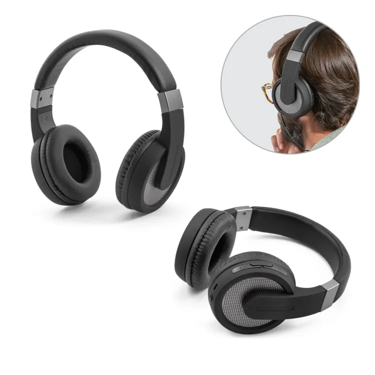 HOPPER. Fones de ouvido wireless em ABS E PU com microfone e autonomia de 12h