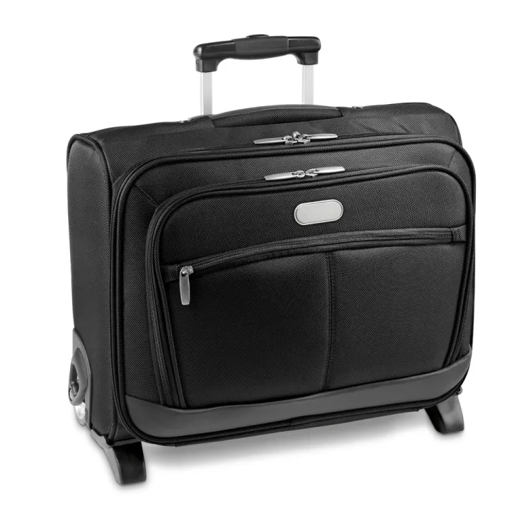 MOURA. Mala de viagem para notebook 15 6  em c. sintético e 1680D com caixa rígida e 2 rodas 20 L