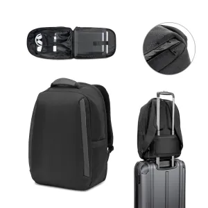 YANGON BPACK. Mochila antirroubo, em poliéster reciclado 600D twill, resistente à água, e bolso para notebook 17 3  20 L