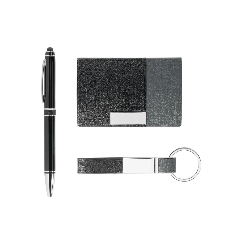 Kit de porta cartões, chaveiro e esferográfica BRENDON