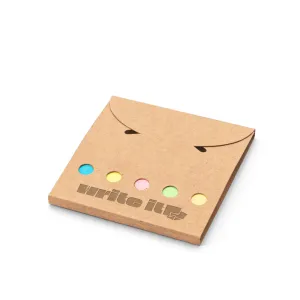 AINSLEY. Conjunto para escritório, em papel 100% reciclado, com 6 blocos adesivados
