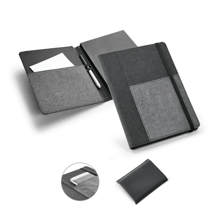 PESSOA. Capa A5 em tecido e poliéster com 160 páginas lisas