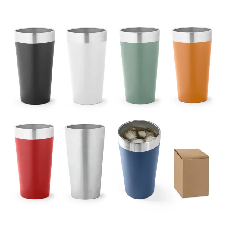 HALPERT. Copo de viagem em aço inox térmico, com parede dupla isolada a vácuo 540 mL