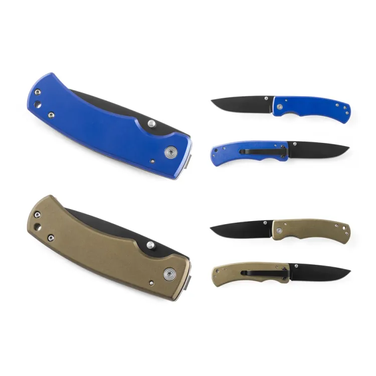 ALICK II. Canivete em aço inox e metal com fecho de segurança