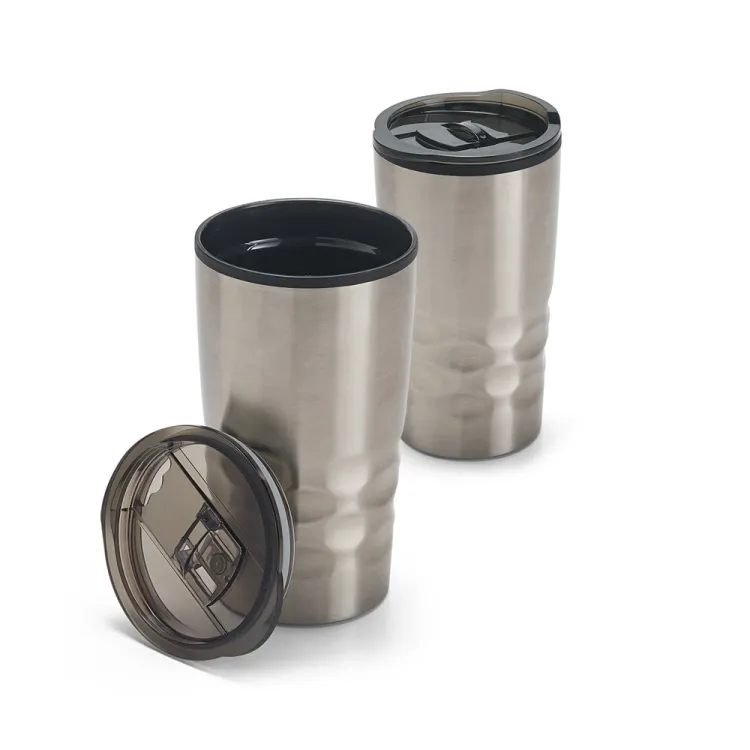 HASSI. Copo de viagem em aço inox e PP, térmico com parede dupla isolada a ar 510 Ml