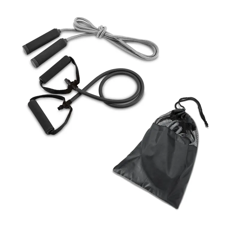 BRADY. Conjunto fitness composto por elástico e corda de pular