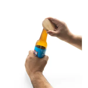 AMCHUR. Porta copos em bambu com descapsulador