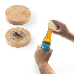 AMCHUR. Porta copos em bambu com descapsulador e parte magnética