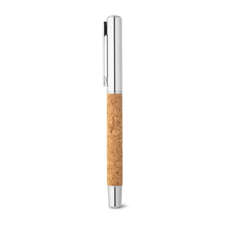 ANDREW. Roller com corpo em aço inox 90% reciclado e cortiça com clipe