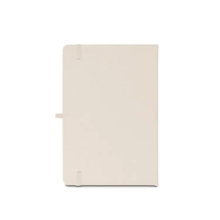 ANNE. Caderno A5 de capa dura em poliéster 100% reciclado (100% rPET) com cantos redondos e folhas pautadas