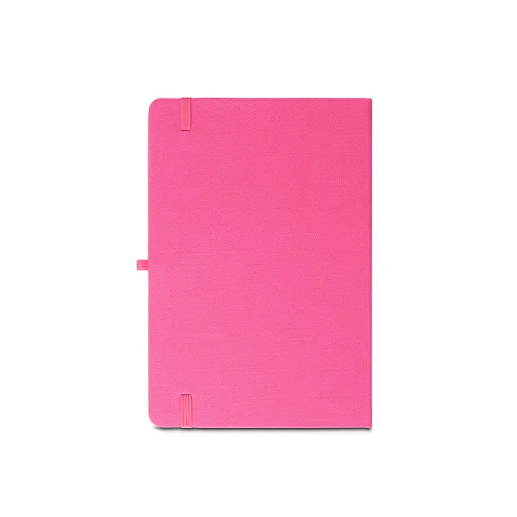 ANNE. Caderno A5 de capa dura em poliéster 100% reciclado (100% rPET) com cantos redondos e folhas pautadas