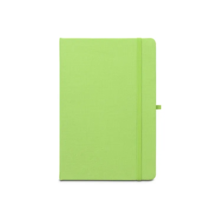 ANNE. Caderno A5 de capa dura em poliéster 100% reciclado (100% rPET) com cantos redondos e folhas pautadas