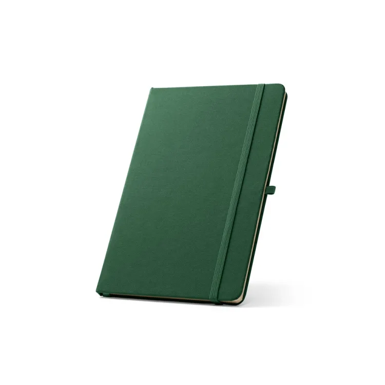 ANNE. Caderno A5 de capa dura em poliéster 100% reciclado (100% rPET) com cantos redondos e folhas pautadas