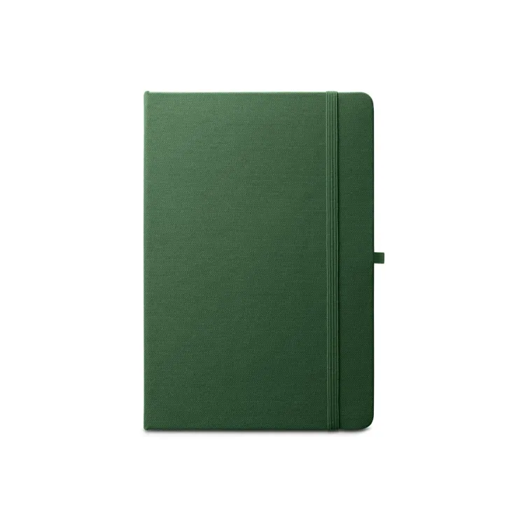 ANNE. Caderno A5 de capa dura em poliéster 100% reciclado (100% rPET) com cantos redondos e folhas pautadas
