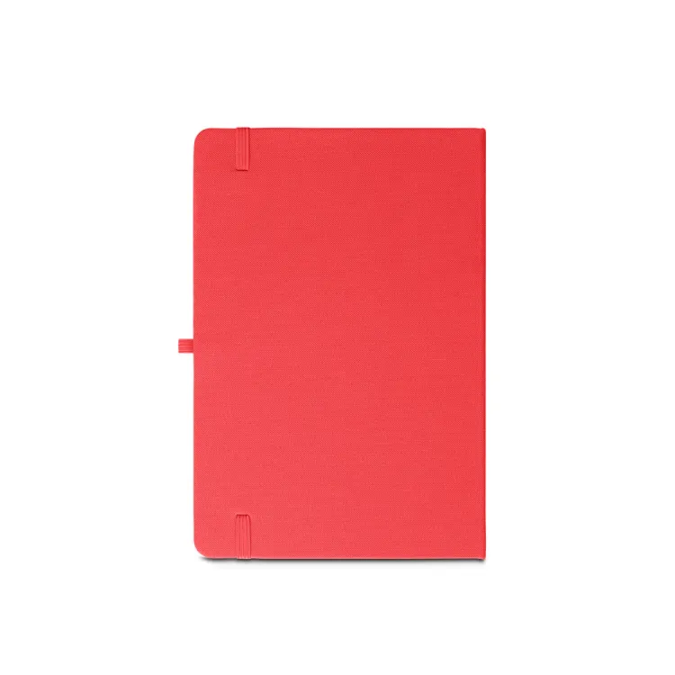 ANNE. Caderno A5 de capa dura em poliéster 100% reciclado (100% rPET) com cantos redondos e folhas pautadas