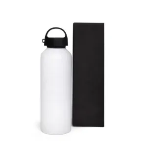 GARRAFA EM ALUMÍNIO BRANCO - 600 ML
