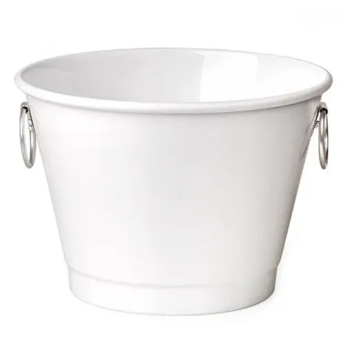 BALDE PARA GELO COM ARGOLAS - BRANCO - 6L