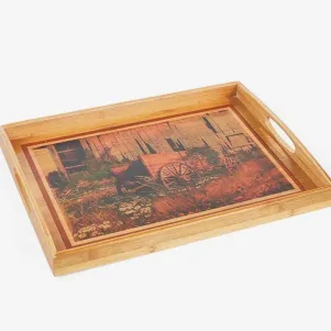 BANDEJA PARA SERVIR EM BAMBU ITÁLIA - 45 CM