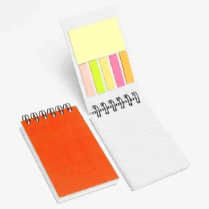 BLOCO PARA ANOTAÇÕES COM WIRE-O E PAUTA - LARANJA