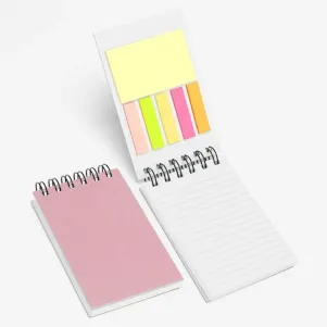 BLOCO PARA ANOTAÇÕES COM WIRE-O E PAUTA - ROSA