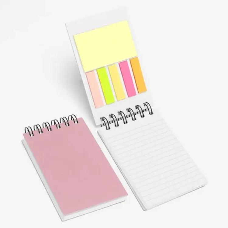 BLOCO PARA ANOTAÇÕES COM WIRE-O E PAUTA - ROSA