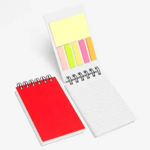 BLOCO PARA ANOTAÇÕES COM WIRE-O E PAUTA - VERMELHO