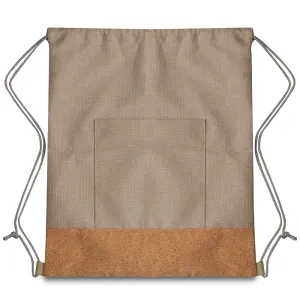 Sacola/Mochila em Poliéster 600D e Cortiça (34x38cm)
