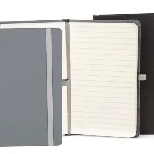 CADERNETA C/ PAUTA CINZA - 14X21 CM