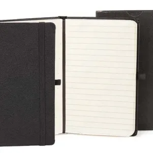 CADERNETA C/ PAUTA PRETO - 14X21 CM