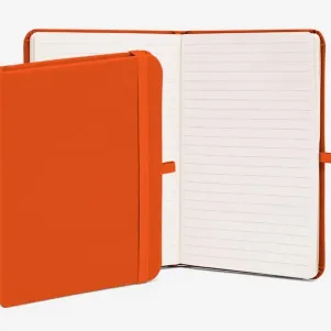 CADERNETA P/ ANOTAÇÕES C/ PAUTA 17X12 CM - LARANJA - 80 FOLHAS