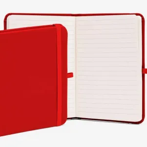 CADERNETA P/ ANOTAÇÕES C/ PAUTA 17X12 CM - VERMELHA - 80 FOLHAS
