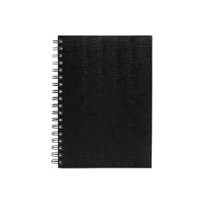 CADERNO PAUTADO COM WIRE-O - PRETO - 23,5X18CM - 100 FLS