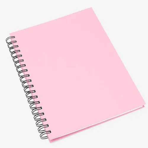 CADERNO PAUTADO COM WIRE-O - ROSA - 25,5X19,5CM - 100 FLS