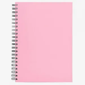 CADERNO PAUTADO COM WIRE-O - ROSA - 29X21,5CM - 100 FLS