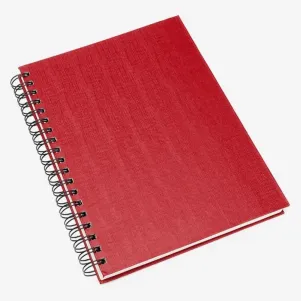 CADERNO PAUTADO COM WIRE-O - VERMELHO - 25,5X19,5CM - 100 FLS